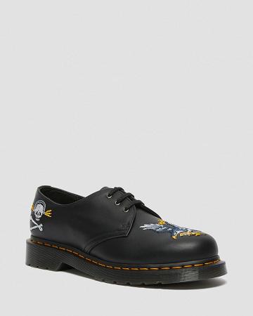 Dr Martens 1461 Souvenir Embroidered Læder Oxford Sko Herre Sort | DK 605YXF